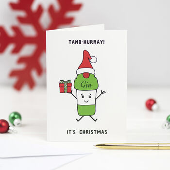 'Hurray It's Christmas!' Funny Gin Christmas Card, 2 of 3