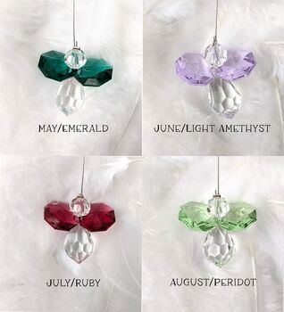 Crystal Hanging Guardian Angel, Birthstone, 3 of 4