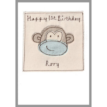 Personalised Monkey Birthday Card For Girls Or Boys, 6 of 11