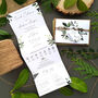 Leafy Wedding Invitation Sample, thumbnail 2 of 8