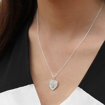 Personalised Silver St Christopher Heart Charm Necklace, 2 of 8