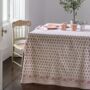 Peony Pink Hand Block Print Tablecloth, thumbnail 1 of 4