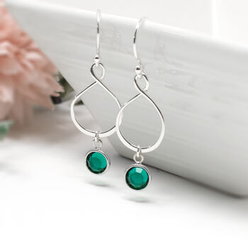 Infinity Birthstone Earrings, Sterling Silver, 2 of 4
