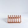 Solid Copper Vinyl Record Stand – Verdigris Green Patina Minimalist Rack, thumbnail 3 of 6