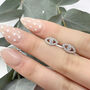 Silver And C.Z Eye Earrings, thumbnail 2 of 3