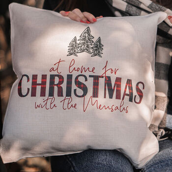 Personalised Tartan Christmas Cushion, 2 of 3