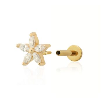Sparkling Teeny Flower Single Flat Back Earring, 5 of 6