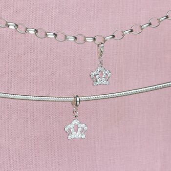 Sterling Silver Crown Charm, 3 of 7
