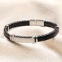 Personalised Stainless Steel Braided Leather Bracelet, thumbnail 1 of 9