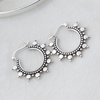 Sterling Silver Karim Hoops, 3 of 9