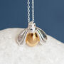 Personalised Gold Plated Sterling Silver Tiny Bee Necklace, thumbnail 1 of 11