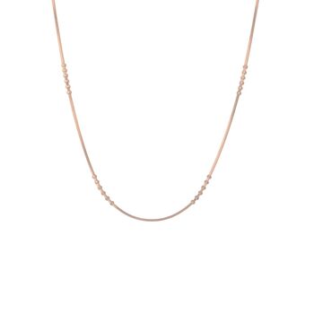 Six Beads Chain Necklace In Sterling Silver Gold Plated, 3 of 4