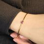 Gold Plated Minimalist Ruby July Birthstone Bangle, thumbnail 3 of 5