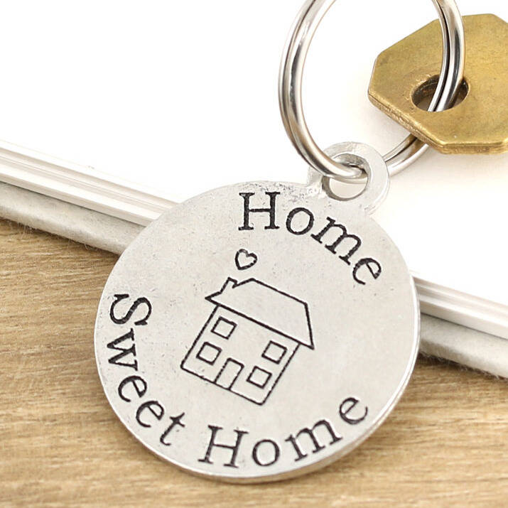 Image of Home Sweet Home Round Housewarming Gift Keyring