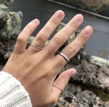 Handmade Smooth Domed Silver Or Gold Laura Ring, 5 of 10