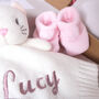 Personalised White Knitted Cat Comforter Set, thumbnail 2 of 4