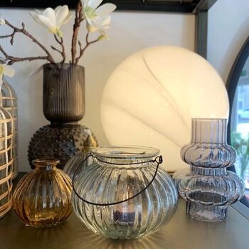 Ribbed Glass Hanging Lantern, 2 of 6