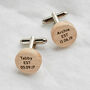 Personalised Wooden Round Cufflinks, thumbnail 1 of 5
