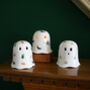 Ceramic Halloween Hanging Ghost Decoration With Autumn Leaves, thumbnail 8 of 8