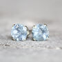 Blue Aquamarine Stud Earrings In Silver Or Gold, thumbnail 7 of 12