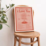 'I Love You' Retro Typographic Art Print, thumbnail 3 of 9