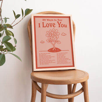 'I Love You' Retro Typographic Art Print, 3 of 9