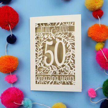 Golden Wedding Anniversary Card 50 Amazing Years, 2 of 7
