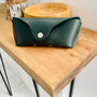 Personalised Racing Green Leather Glasses Case, thumbnail 1 of 12