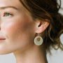Green And Cream Circular Earrings, thumbnail 2 of 6