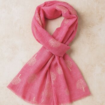 Tree Of Life Metallic Gold Scarf, 2 of 6