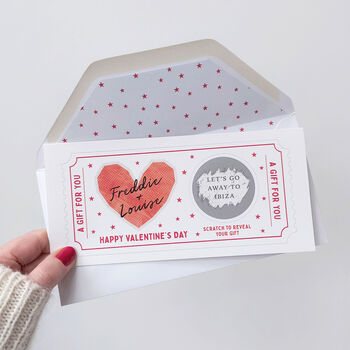 Valentine’s Day Scratch Card With Personalised Heart, 4 of 8