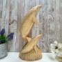 Hand Carved Wooden Teak Dolphin Sculpture 30cm Ornament Figurine Gift, thumbnail 4 of 9