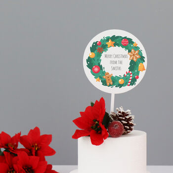 Christmas Wreath Cake Topper, 2 of 6