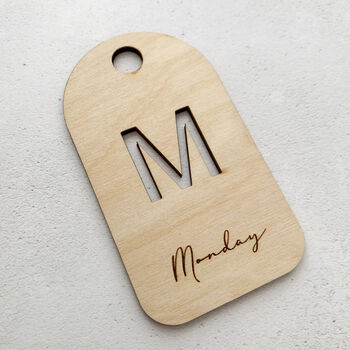 Wooden Five Days Of The Week Hanger Tags, 4 of 6