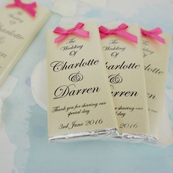 Personalised Bow Chocolate Wedding Favours, 9 of 9