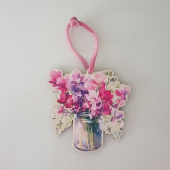 Sweet Pea Wooden Flower Decoration Gift, 2 of 6