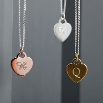 Personalised Sterling Silver Heart Charm Necklace, 2 of 5