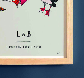 Personalised Puffin Love You Fine Art Print, 3 of 4