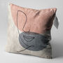 Abstract Face Cushion Cover With Pink, Grey, Beige, thumbnail 3 of 7