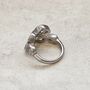 Teardrop Diamond Crossover Ring Silver, thumbnail 4 of 8