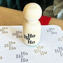 Festive Mini Rubber Stamp Ho Ho Ho For Christmas Crafts, thumbnail 4 of 4