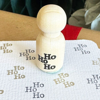 Festive Mini Rubber Stamp Ho Ho Ho For Christmas Crafts, 4 of 4