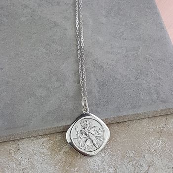 Personalised Saint St Christopher Necklace Pendant By David Louis ...