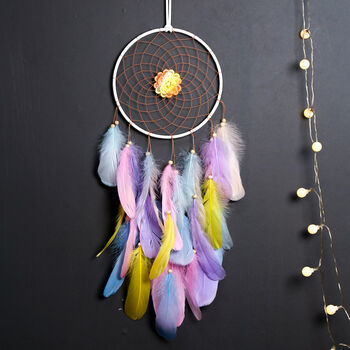 Baby Room Decor Pink Flower Dreamcatcher Wall Hanging, 2 of 5