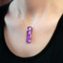 Purple And Pink Dichroic Glass Pendant, Sterling Silver Necklace, thumbnail 2 of 7