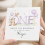 Personalised Woodland 1st Birthday Card For Niece, thumbnail 1 of 7