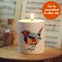 Patchwork Robin Ceramic Candle Gift, thumbnail 1 of 4