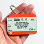 Personalised Train Ticket Anniversary Keyring, thumbnail 3 of 3