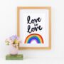 Personalised Love Is Love Valentine's Day Art Print, thumbnail 2 of 5