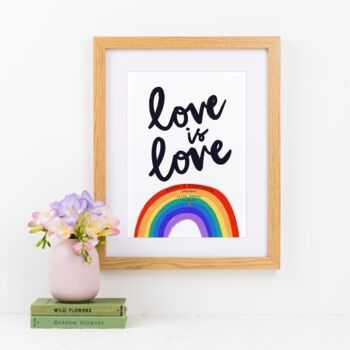 Personalised Love Is Love Valentine's Day Art Print, 2 of 5